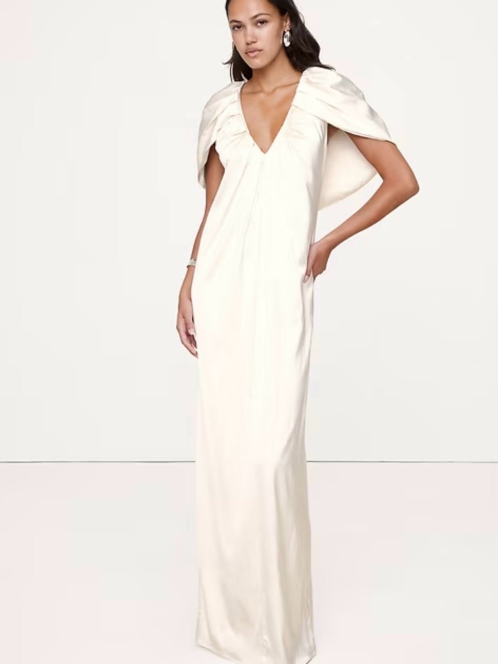 Elegant Ivory V-Neck Maxi Dress from banana republic NWT size S